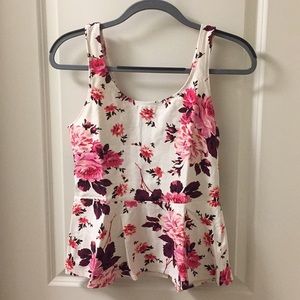 Express pink floral peplum
